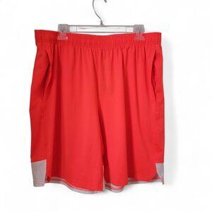 Under Armour Size XL Flourescent Orange w/ White Trim Loose Stretch Train Short